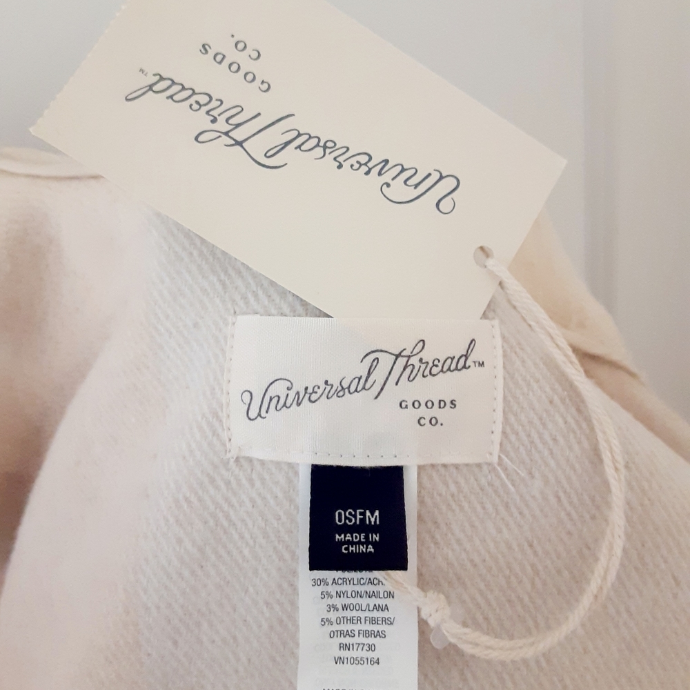 Universal Thread Cream & Beige Plaid Ruana Wrap - Picture 5 of 5